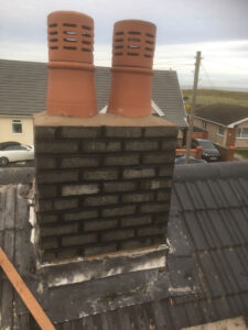 chimney stack rebuilt after lightning strike